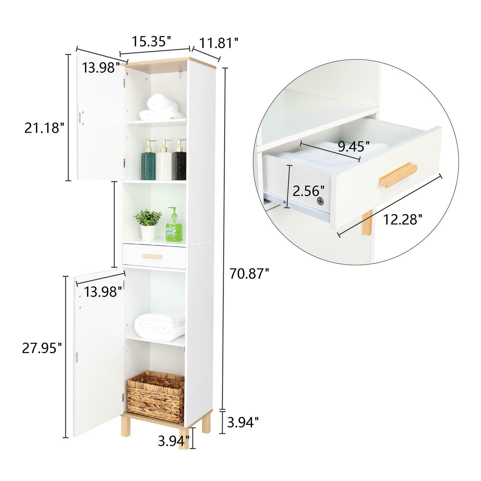 White Tall Kitchen Pantry Cabinet Storage 6