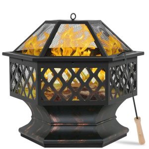 Hex-Shaped Patio Fire Pit Bowl 1