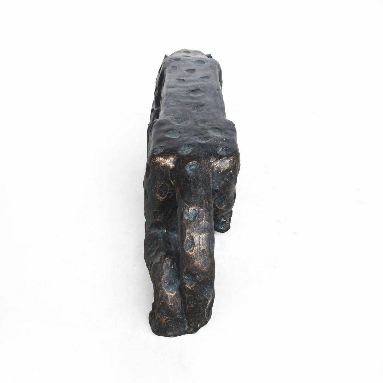 Emersyn Outdoor Leopard Concrete & Copper Bench 3