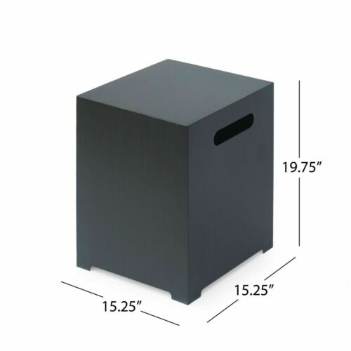 Jasmine Outdoor Dark Gray Iron Rectangular Propane Fire Pit 3