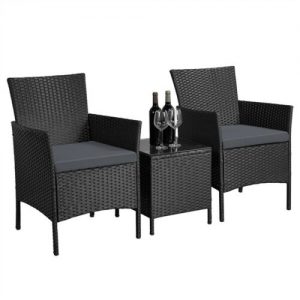 3-Piece PE Rattan Wicker Patio Furniture Set 1