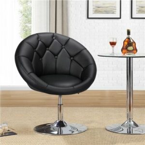 Adjustable Round Back Swivel Chair w/ Chrome Base