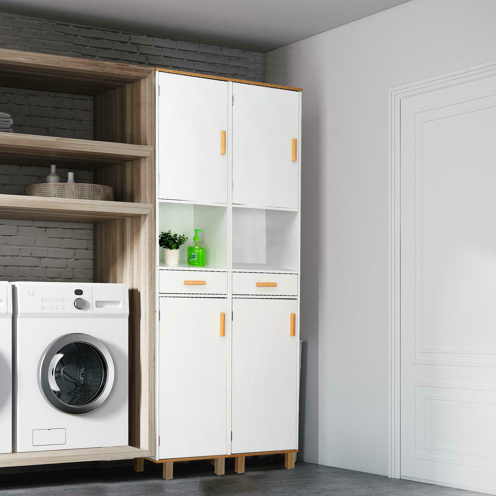 White Tall Kitchen Pantry Cabinet Storage 9
