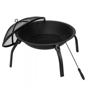 22" 4-Legged Folding Iron Wood Brazier Firepit 3