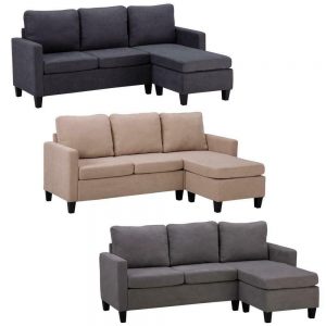 Modern Convertible Sectional L-Shaped Sofa w/ Cushion 1