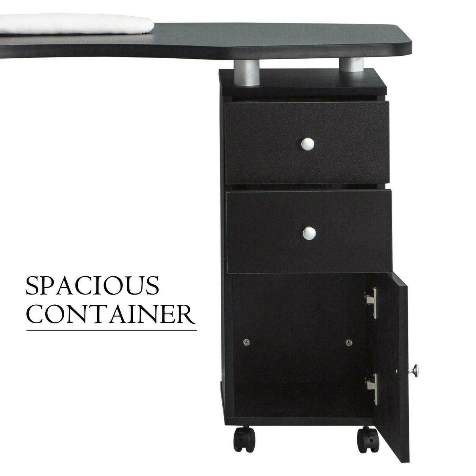 Minimalist Black Wooden Work Table w/ 3 Drawers 4