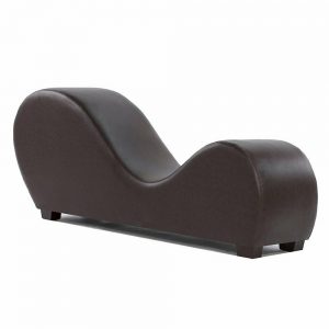 Modern Yoga Chair Chaise Bonded Leather Chaise Lounge Yoga Chair, Brown 1