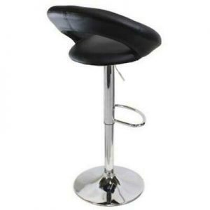 Set Of 2 Adjustable PU Leather Barstools w/ Chrome Base