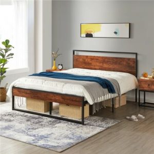 Mahogany High Platform Bed Frame