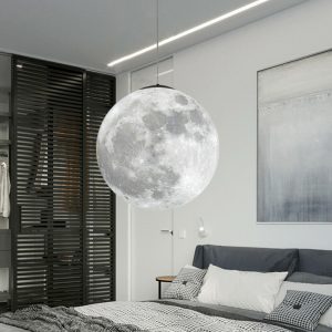 3D Printed Moon Pendant Ceiling Lamp