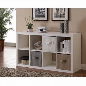 8-Cubby White Storage Organizer Bookshelf