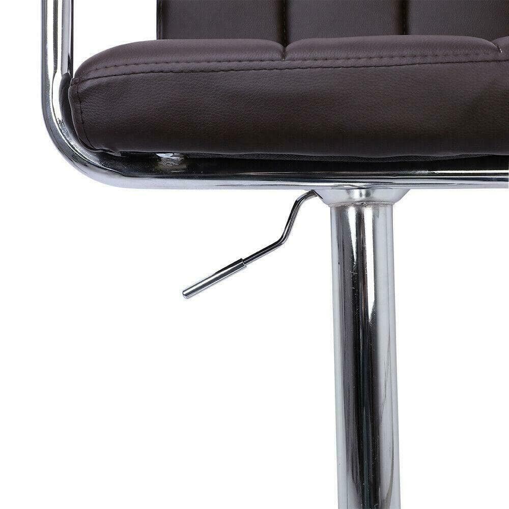 Set of 2 Chrome Plated Coffee Modern Adjustable Swivel Bar Stools 6