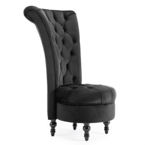 High-Back Upholstered Tufted Nailhead Accent Chair 2