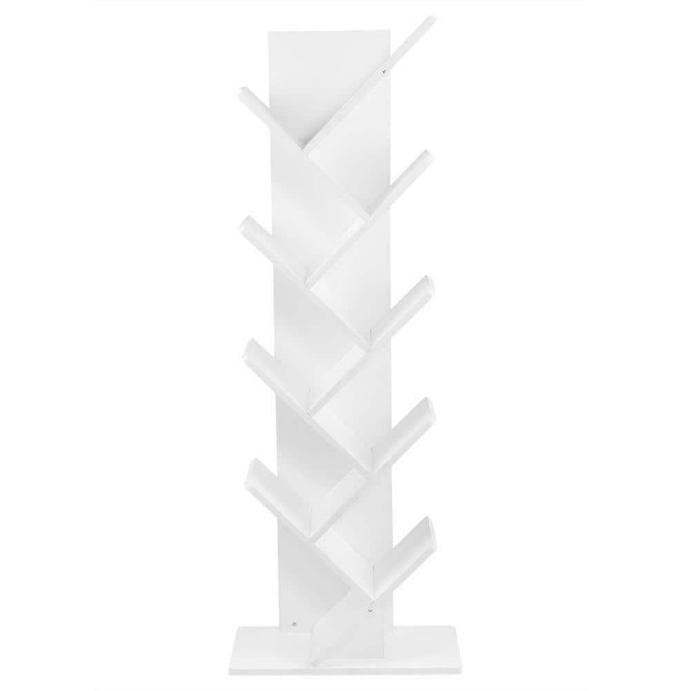 9-Shelf Tree-Shaped Modern Wood Bookshelf & Organizer 7