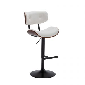 Set of 2 Bentwood Upholstered Adjustable Swivel Bar Stool 1