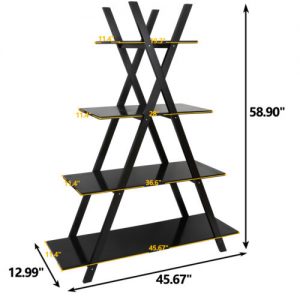 A-Frame 4-Tier Black Ladder Shelf 1