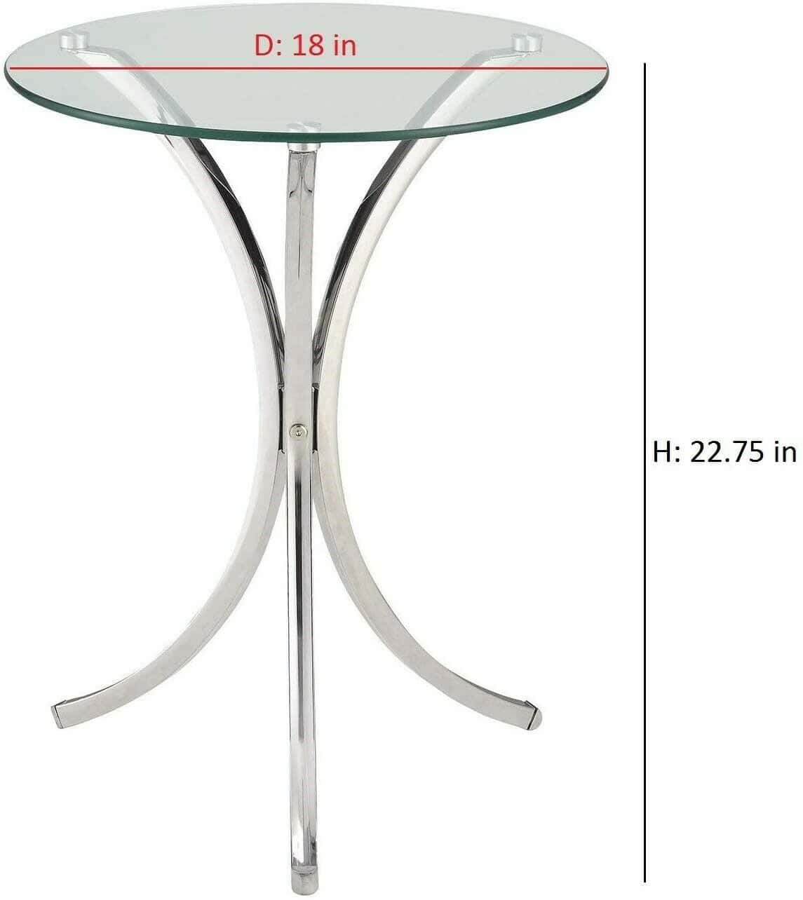 Chrome Minimalist Glass Side Table 2