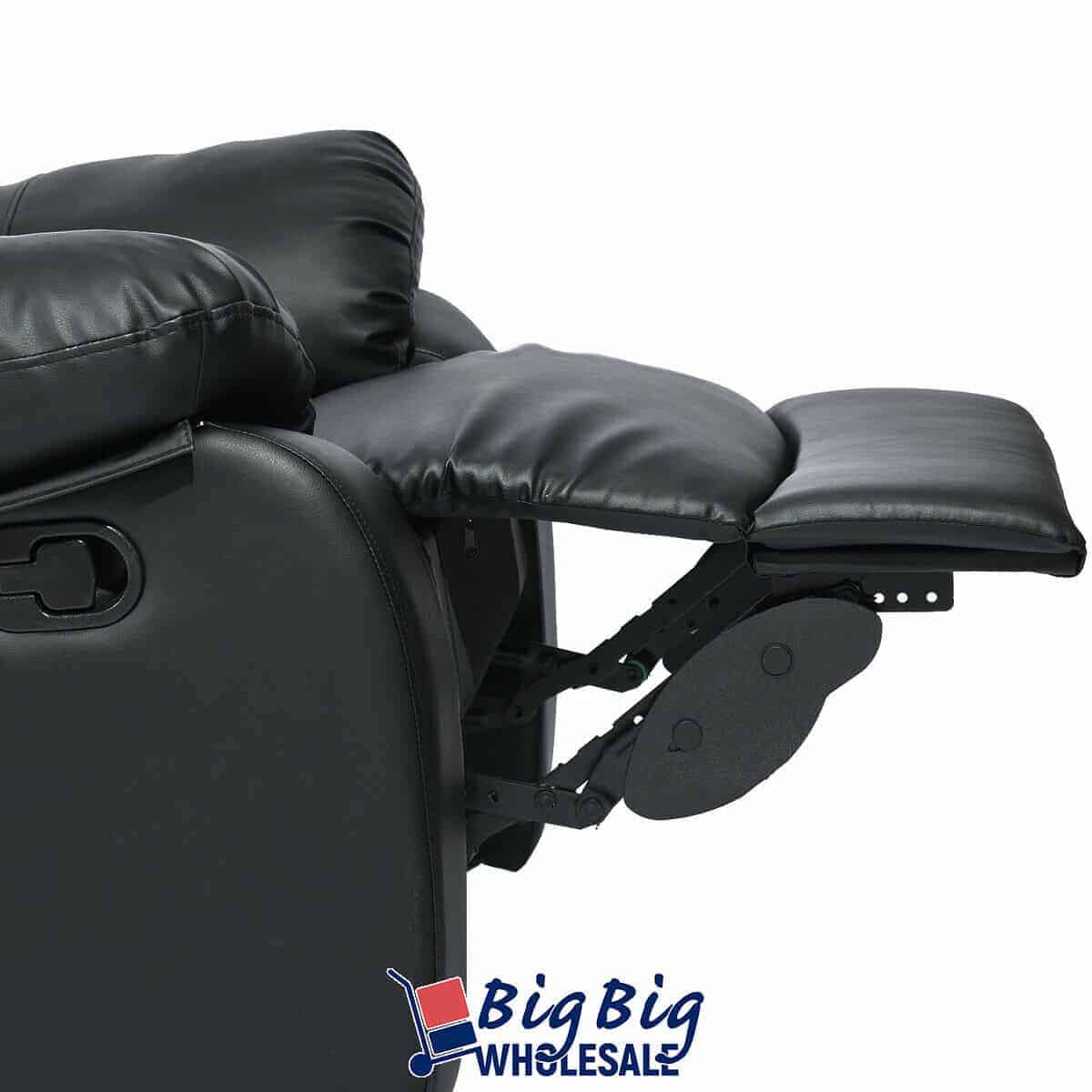 Geniqua Black Soft Leather Recliner Chair 6