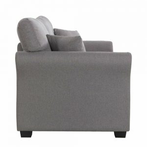 63" Bluish-Grey Cozy Loveseat Sofa w/ 2 Accent Pillows 1