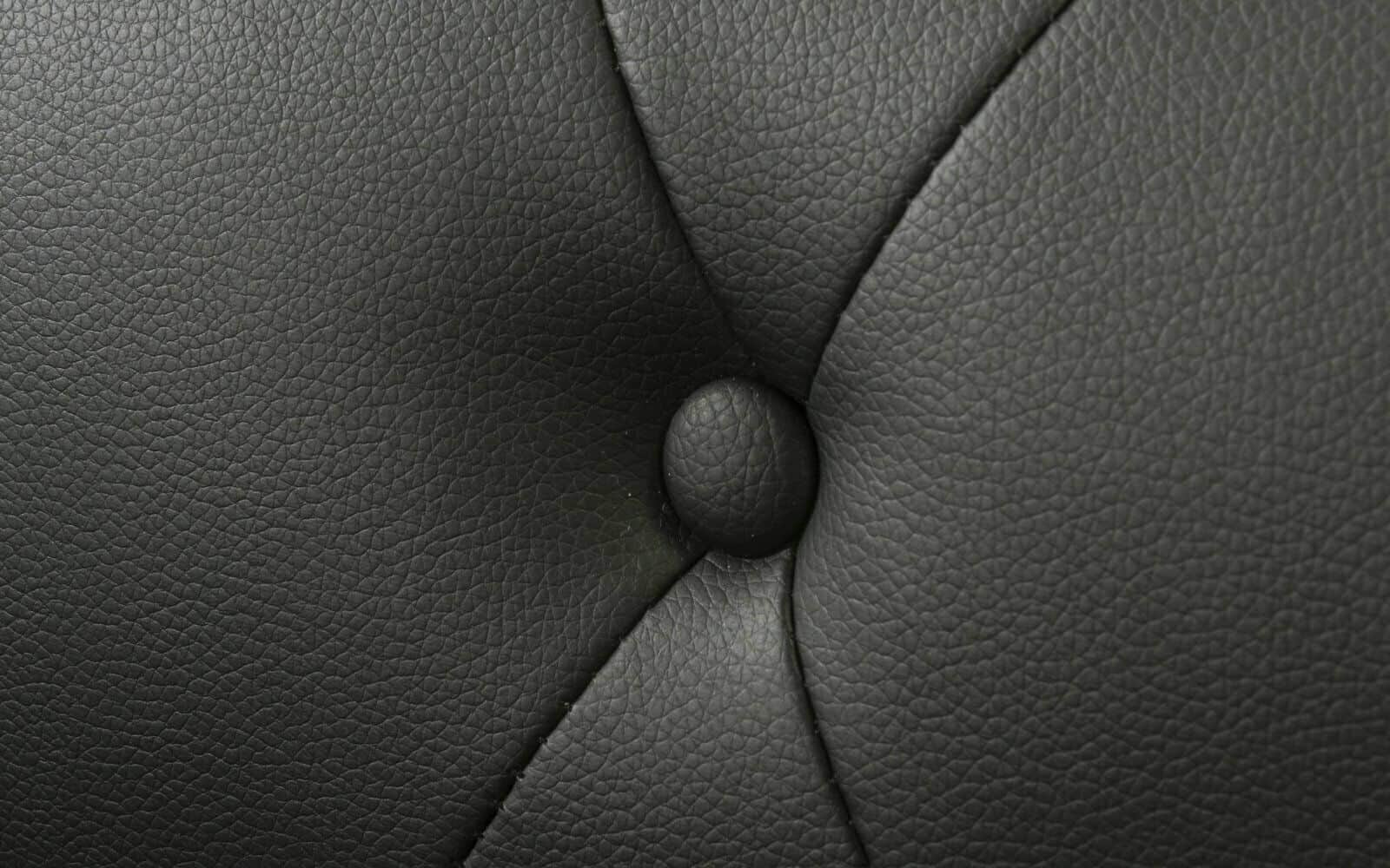 3-Seat Black Bonded Leather Scroll Arm Chesterfield Sofa 7