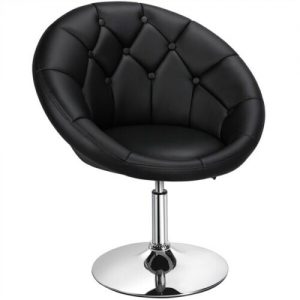 Adjustable Round Back Swivel Chair w/ Chrome Base 1