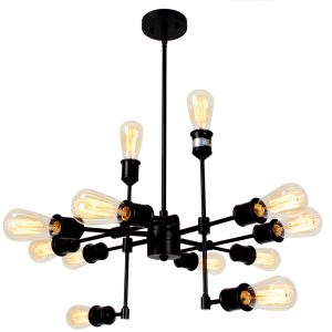 59-Inch Vintage Metal 12-Light Hanging Ceiling Chandelier 1