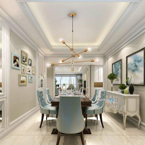 6 Light Midcentury Modern Sputnik Ceiling Light Pendant 8