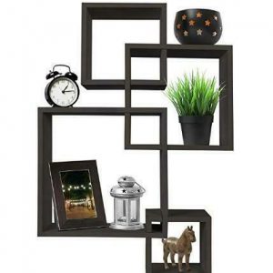 4-Square Intersecting Wall Wood Shelf