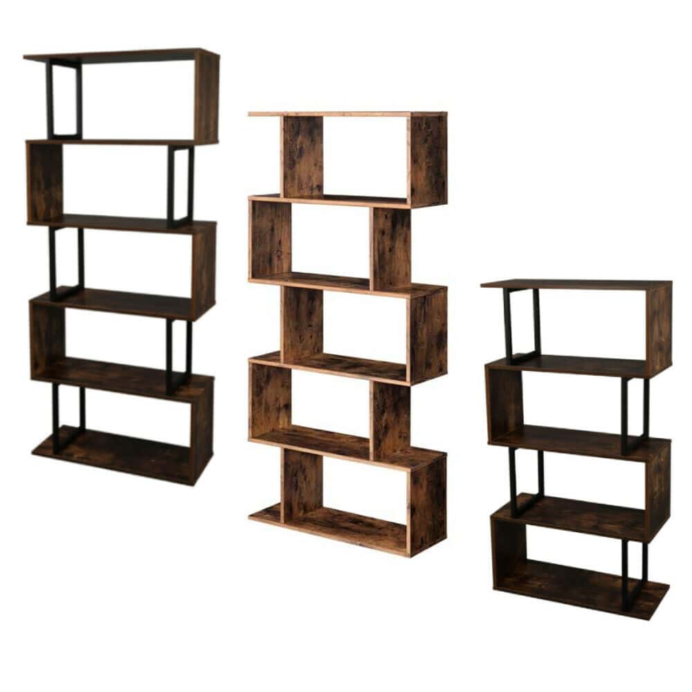 Z-Frame Wood Bookshelf Storage Shelf