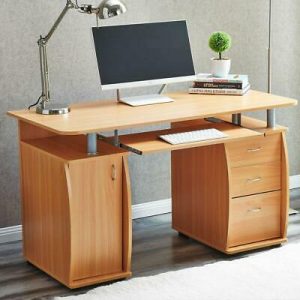 Natural 3-Tier Computer Office Desk