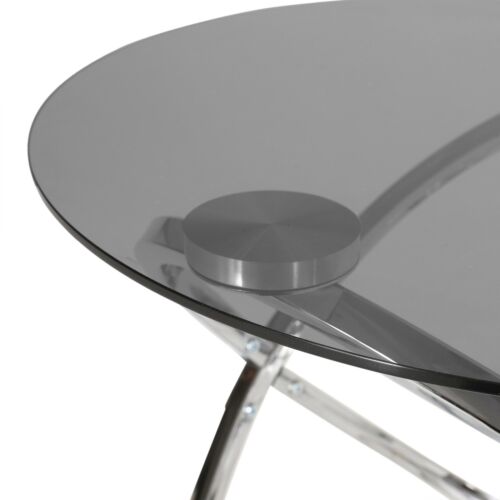 Hearney Modern Glass & Iron Round Side Table 2