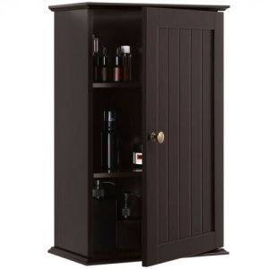 Dark Brown 3-Tier Wall Mounted Bathroom or Kitchen Cabinet 1