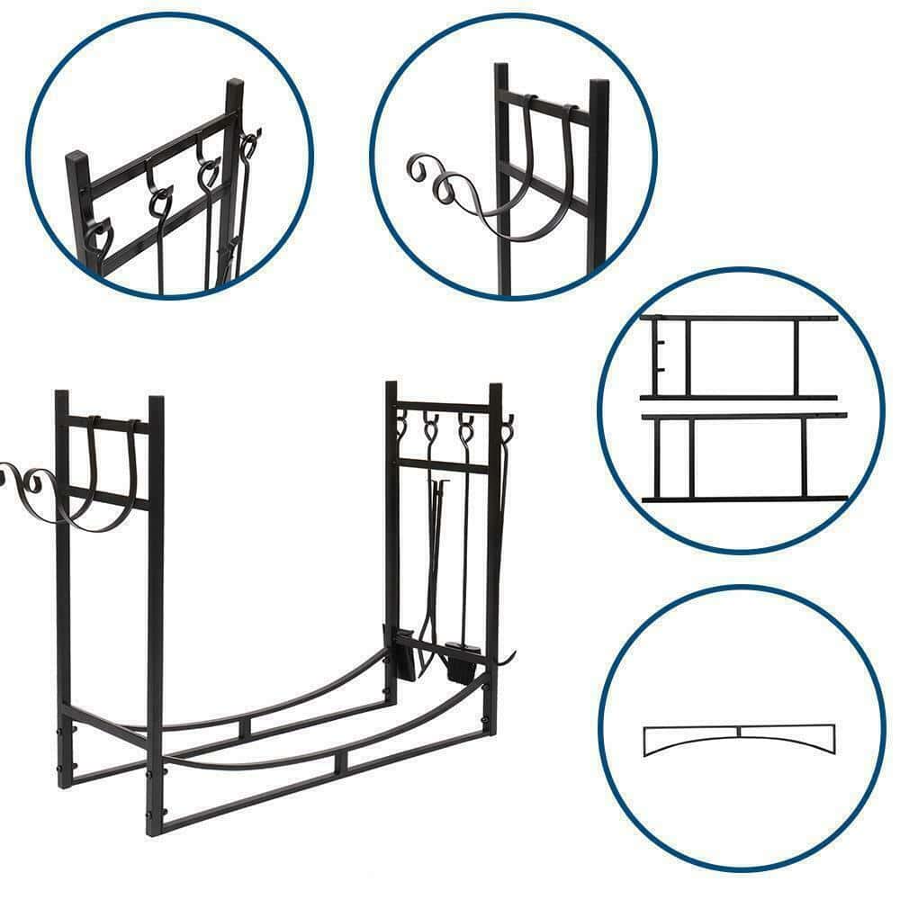 36" Steel Firewood Log Rack & Storage 7