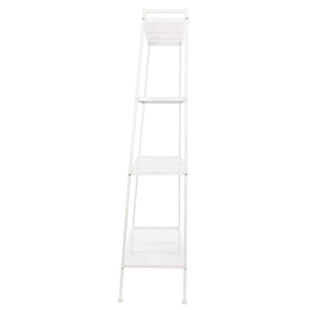 4-Tier White Storage Ladder Leaning-Bookshelf 7