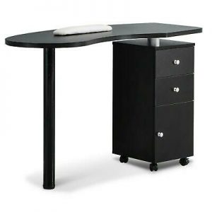 Minimalist Black Wooden Work Table w/ 3 Drawers