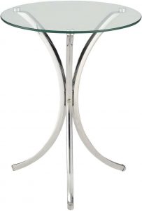 Chrome Minimalist Glass Side Table 1