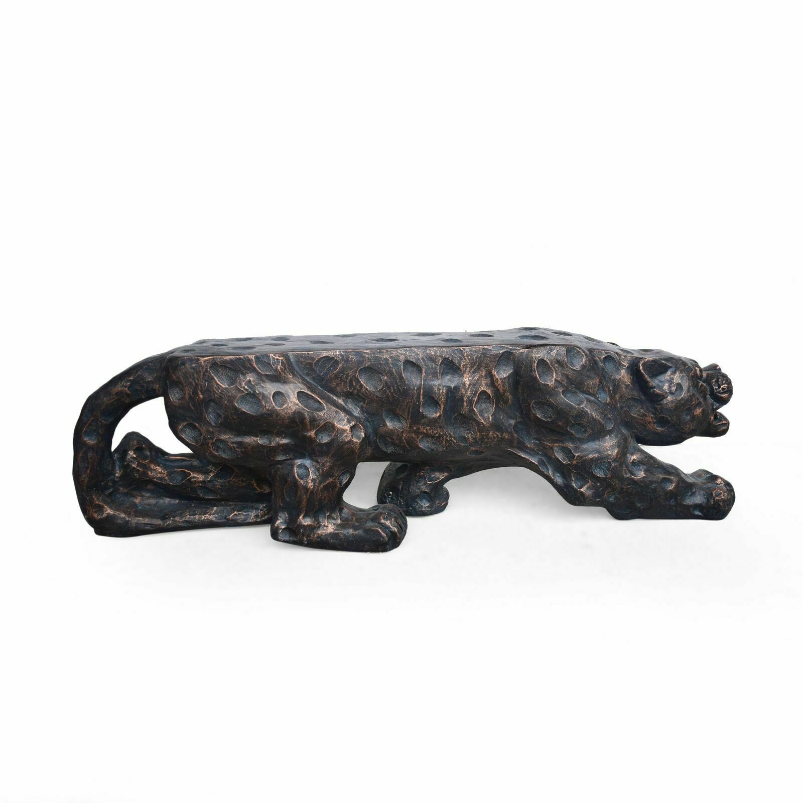 Emersyn Outdoor Leopard Concrete & Copper Bench 6