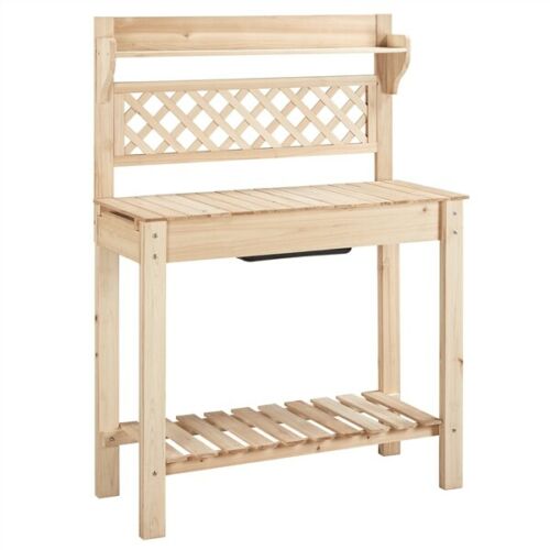 Solid Fir Wood Garden or Bar Workstation Table w/Sliding Tabletop 3