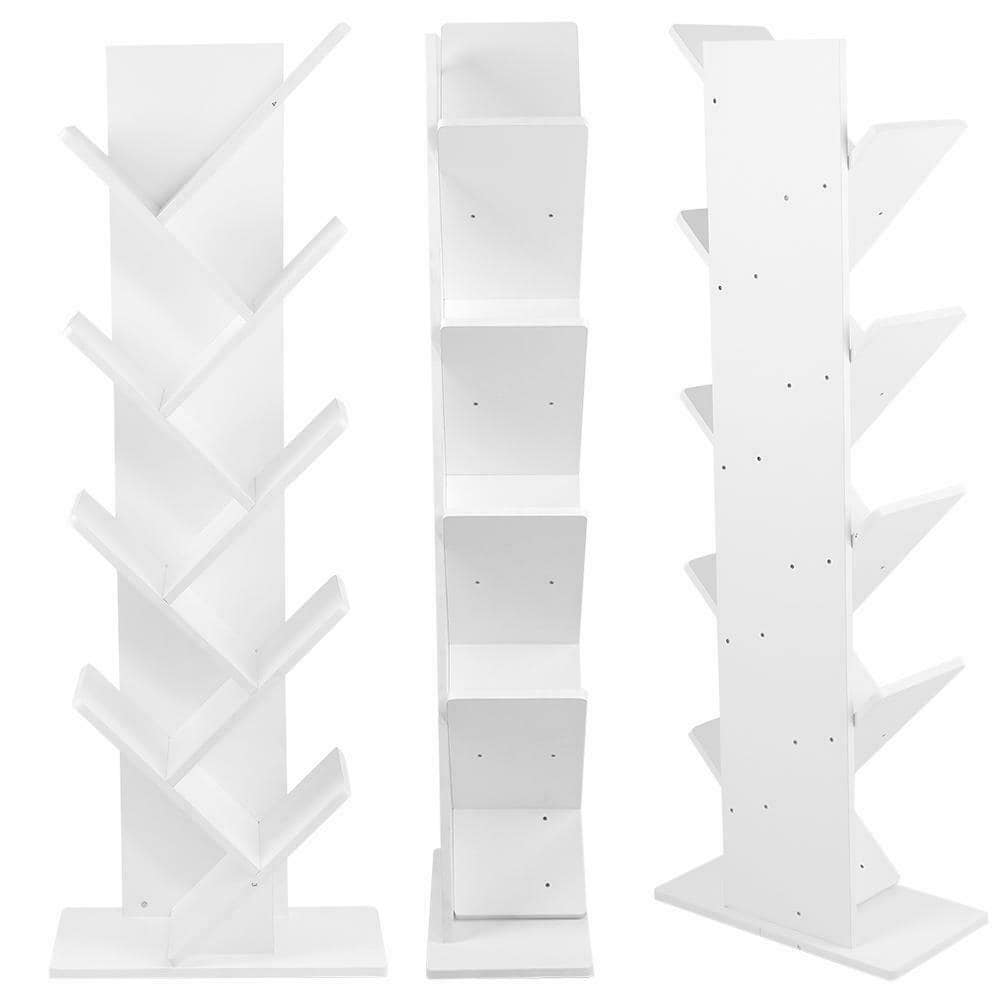 9-Shelf Tree-Shaped Modern Wood Bookshelf & Organizer 4