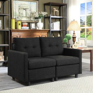 Modern Microsuede Modular Sofa w/ Reversible Chaise 1