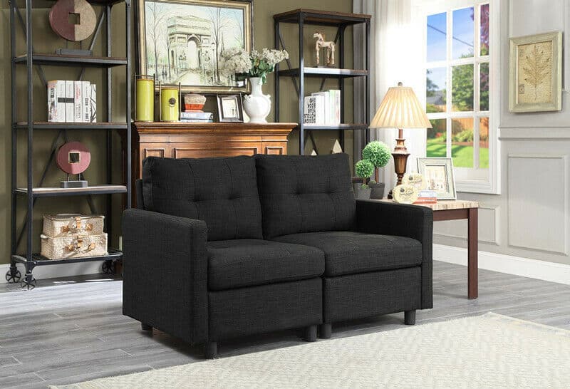 Modern Microsuede Modular Sofa w/ Reversible Chaise 1
