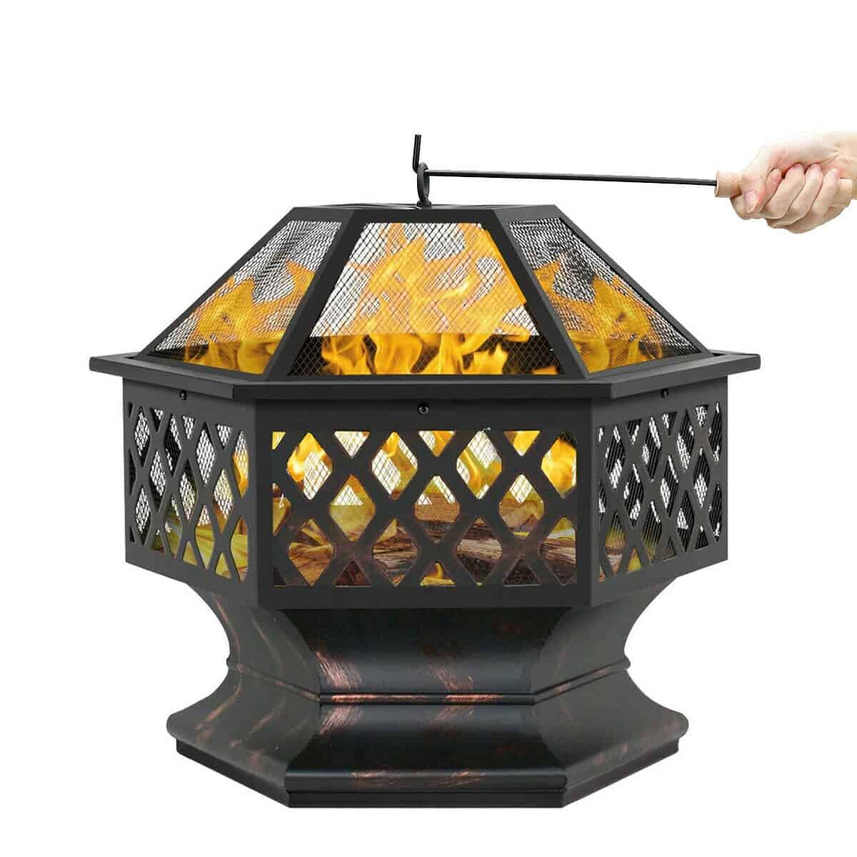 Hex-Shaped Patio Fire Pit Bowl 10