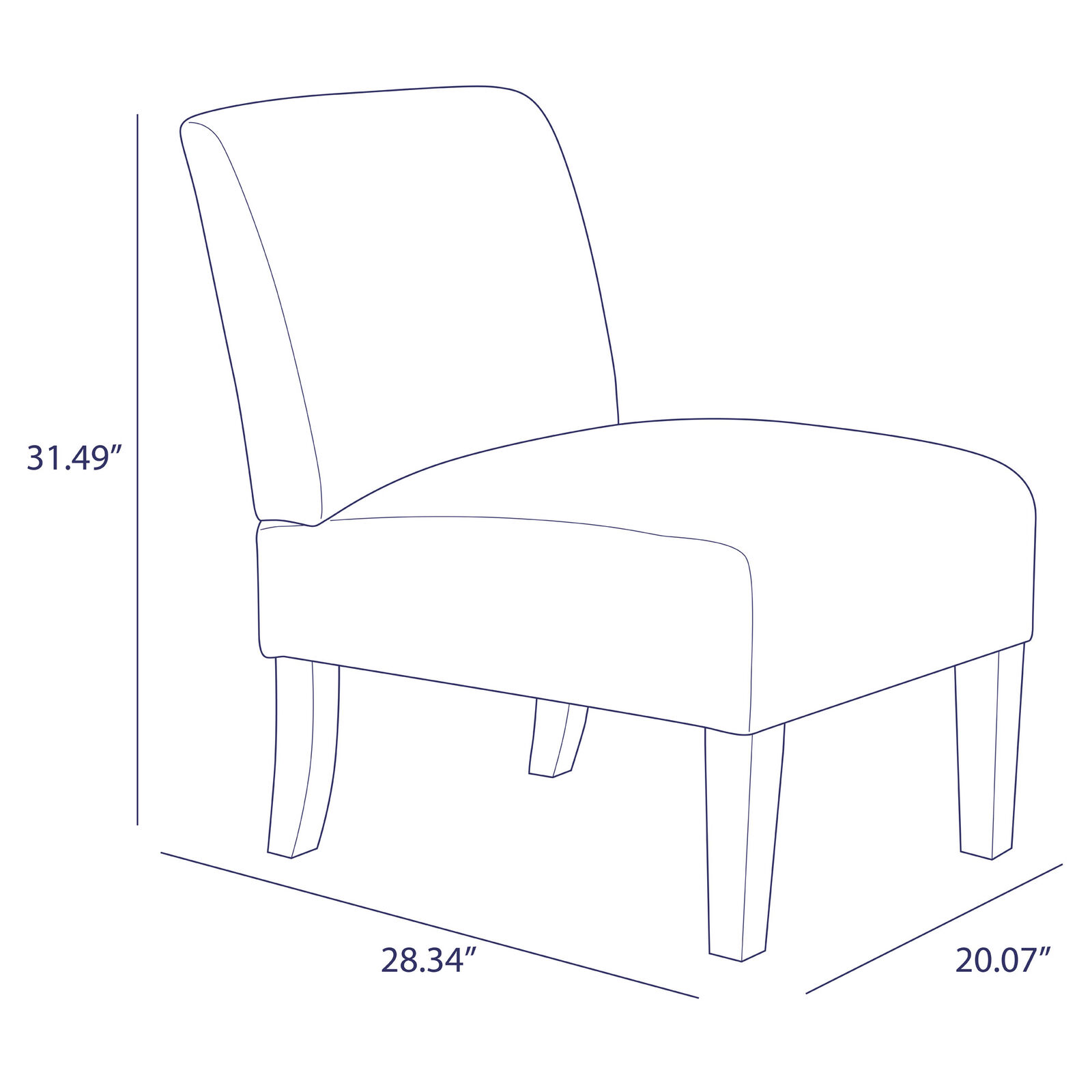 Contemporary Armless Accent Chair 6