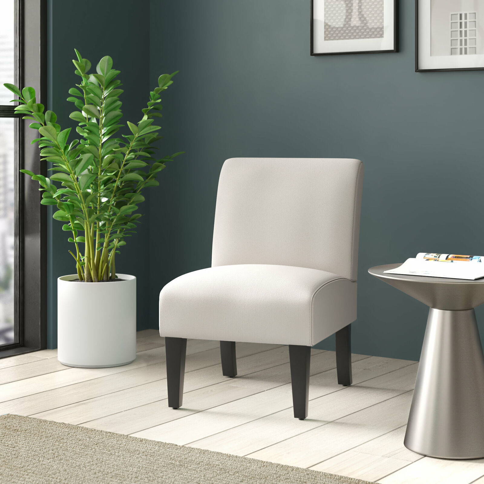 Contemporary Armless Accent Chair 1