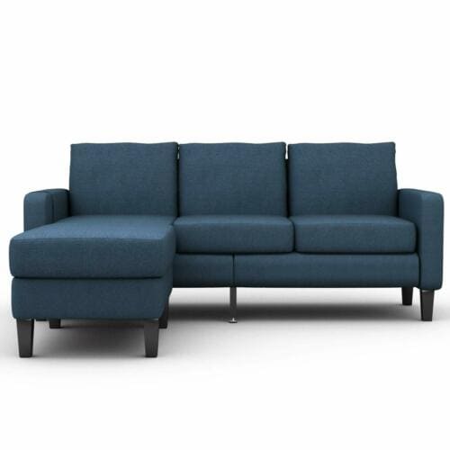 Mecor Blue Convertible Sectional L-Shaped Sofa w/ Reversible Chaise 5