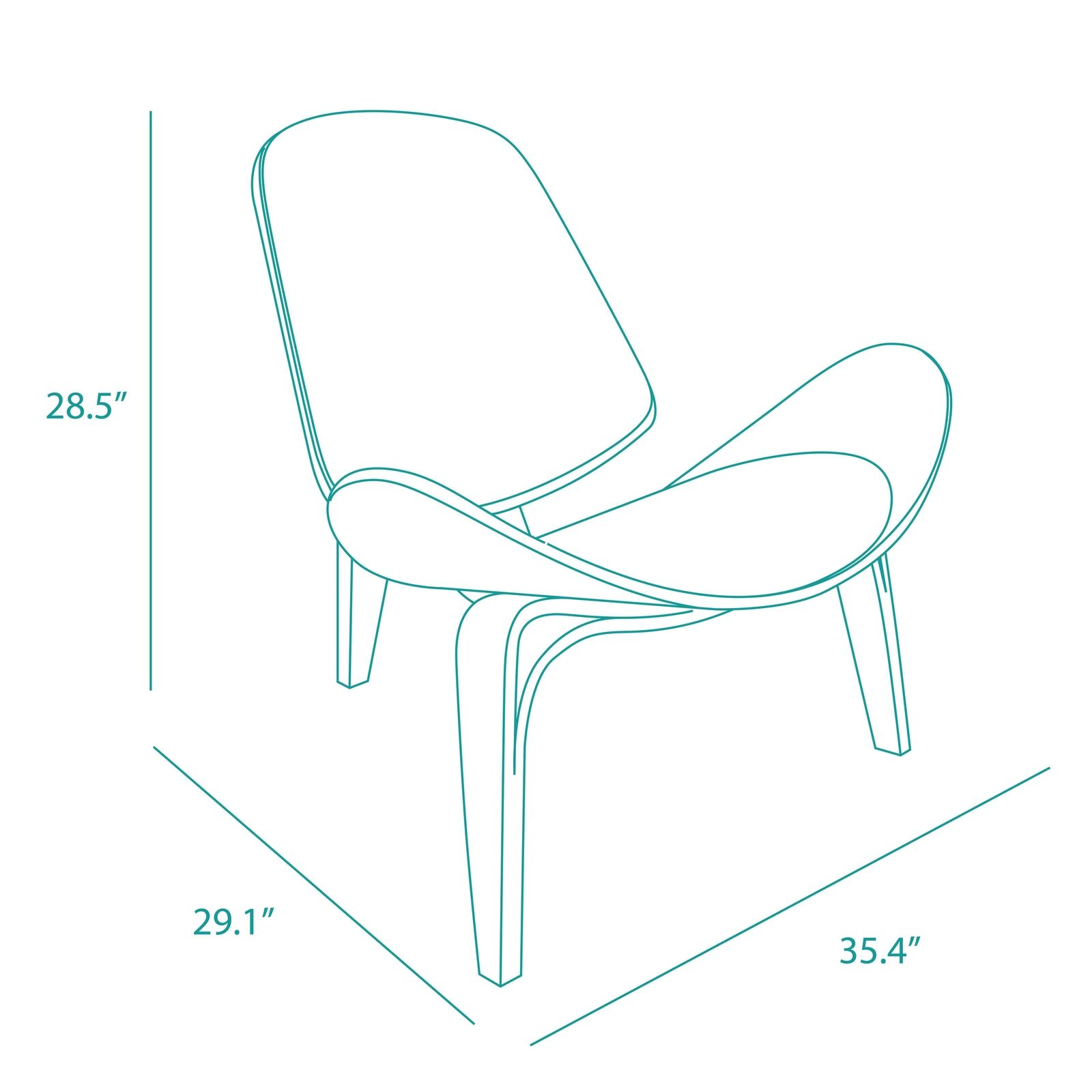 Midcentury Modern Walnut Tripod Lounge Chair 4