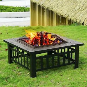 32" Outdoor Black Metal Dome Brazier Firepit