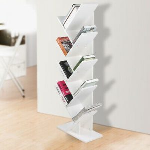 9-Shelf Tree-Shaped Modern Wood Bookshelf & Organizer