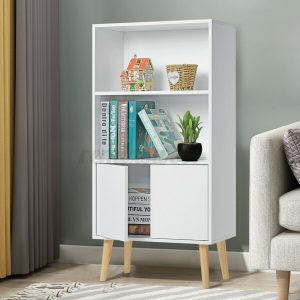White Wood Storage Shelf Cabinet 1
