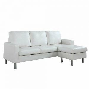 White Faux Leather Configurable Sectional Sofa 4
